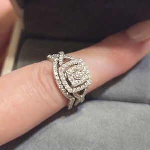 10k Pavè Cluster Set * Engagement Wedding Promise Rings *Beautiful*🩷💎